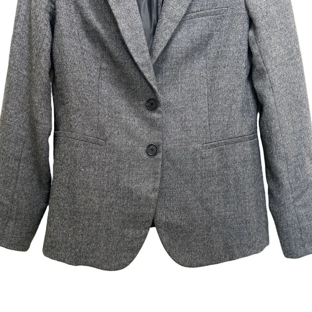Veronica Beard Wool Two Button Front Dickey Jacket Blazer in Grey Size 2 - Picture 3 of 6